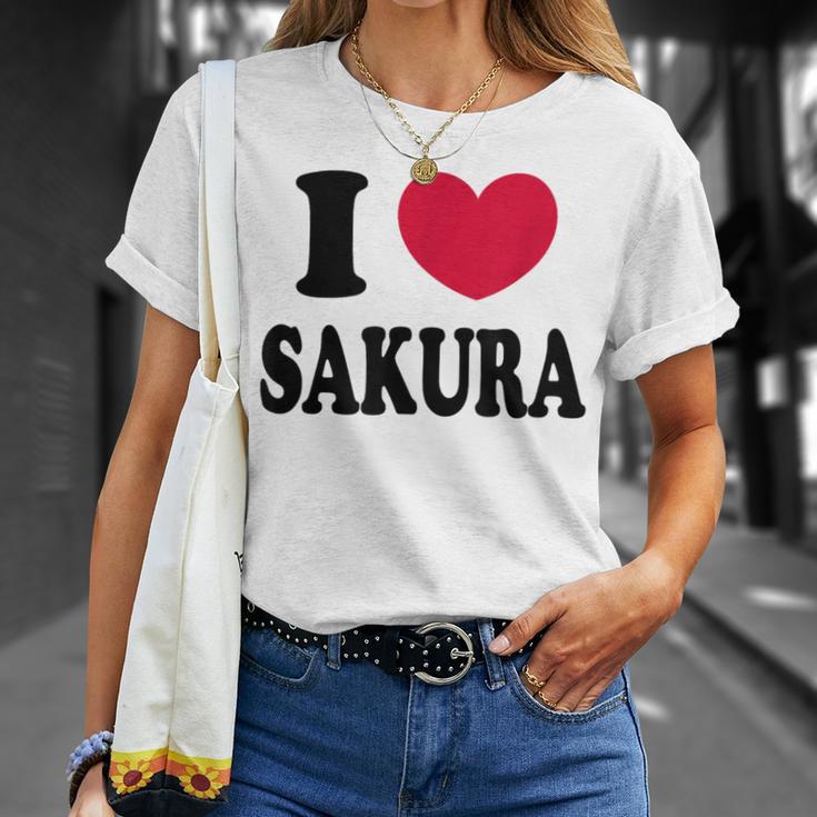 I Loveakura 桜が大好き Tシャツ 彼女への贈り物