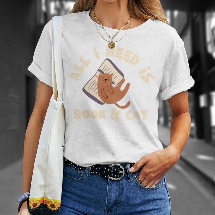 All I Need Is Book & Cat Book Lovers Cat Owners Humour T-Shirt Gifts for Her All I Need Is Book & Cat Book Lovers Cat Owners Humour T-Shirt Gifts for Her