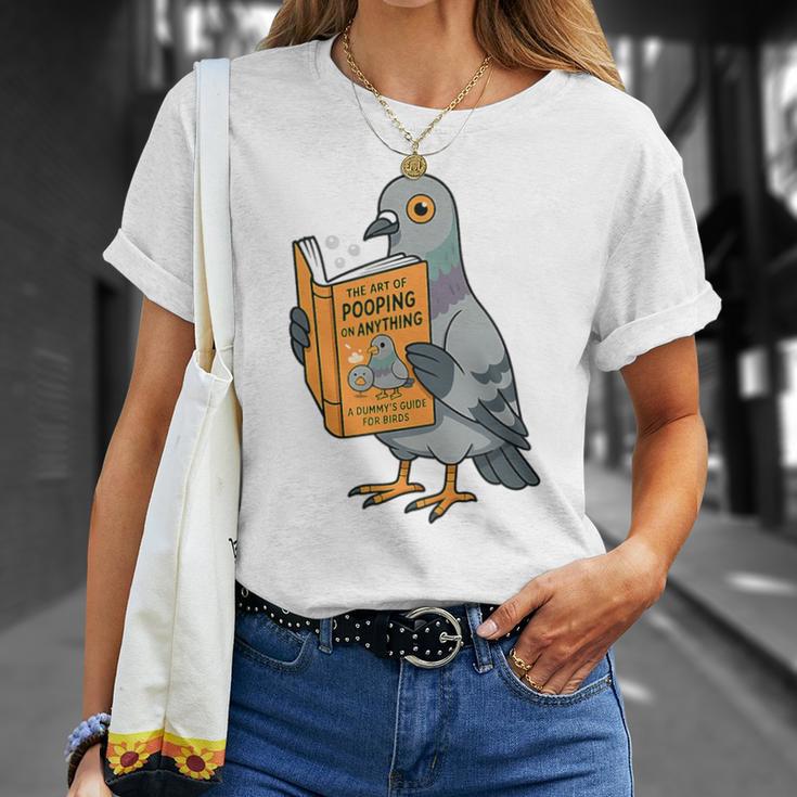 Pigeon Reading Book Bird Joke Humor Premium Tri-Blend T-Shirt Gifts for Her