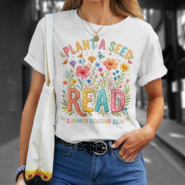 Plant A Seed Read Library Summer Reading 2026 Floral Book T-Shirt Gifts for Her Plant A Seed Read Library Summer Reading 2026 Floral Book T-Shirt Gifts for Her
