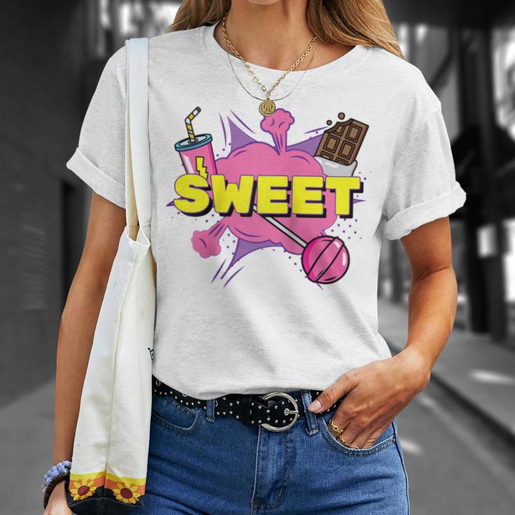Pop Art Sweet Text Bubble Comic Book Style Classic Raglan Baseball Tee T-Shirt Gifts for Her