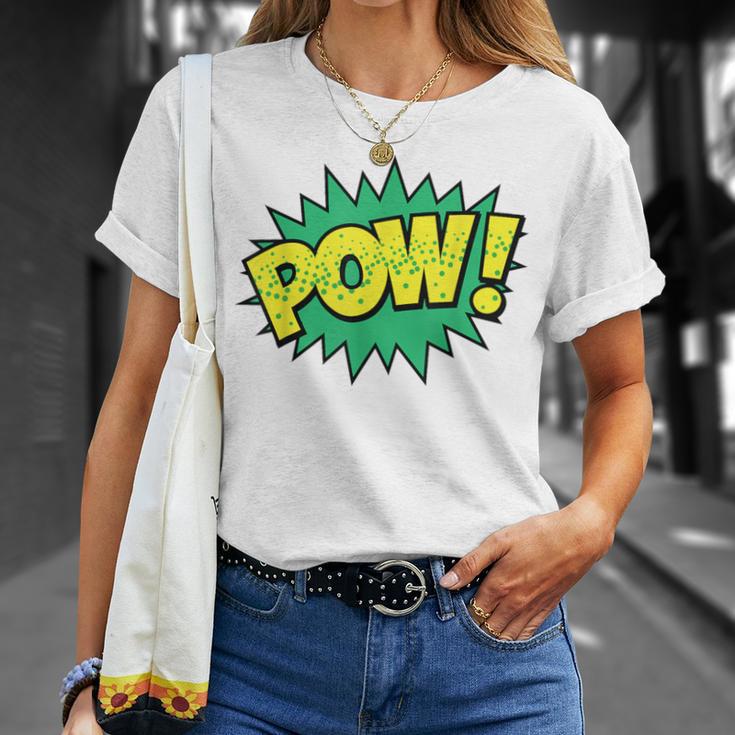 POW Vintage Superhero Comic Book Sound Effect Tshirt T-Shirt Gifts for Her