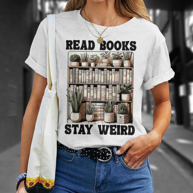 Read Books Stay Weird Book Lover Reading T-Shirt Gifts for Her