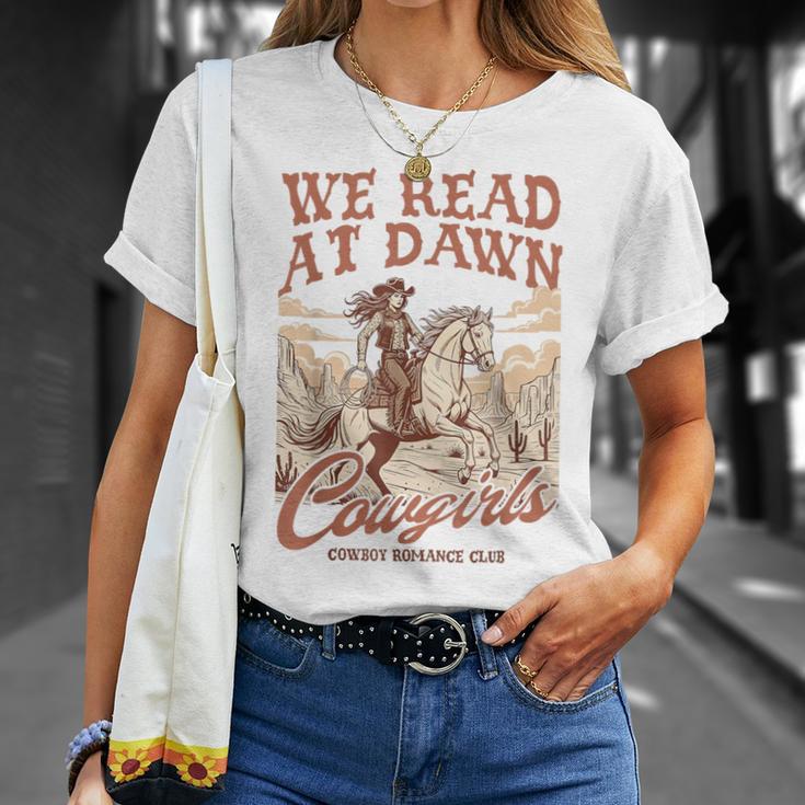 Reading Book Club Western Life We Read At Dawn Cowgirls T-Shirt Gifts for Her