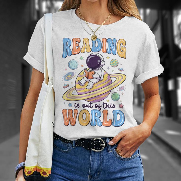 Reading Out Of The World Book Lover Reading Boys Girls Kids T-Shirt Gifts for Her
