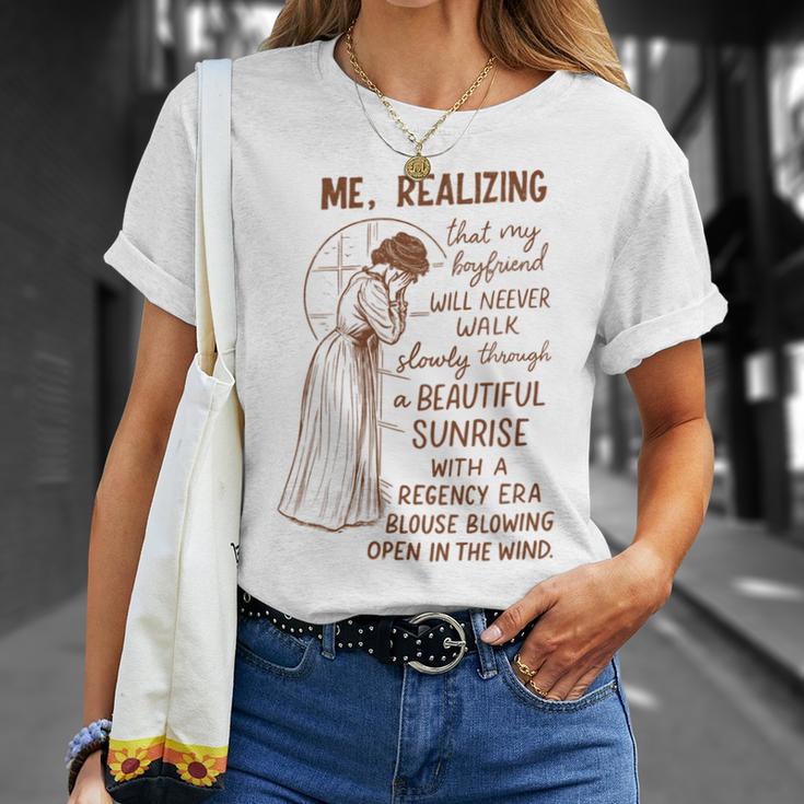 Romance Book Reader Bookish Me Realizing That My Boyfriend T-Shirt Gifts for Her