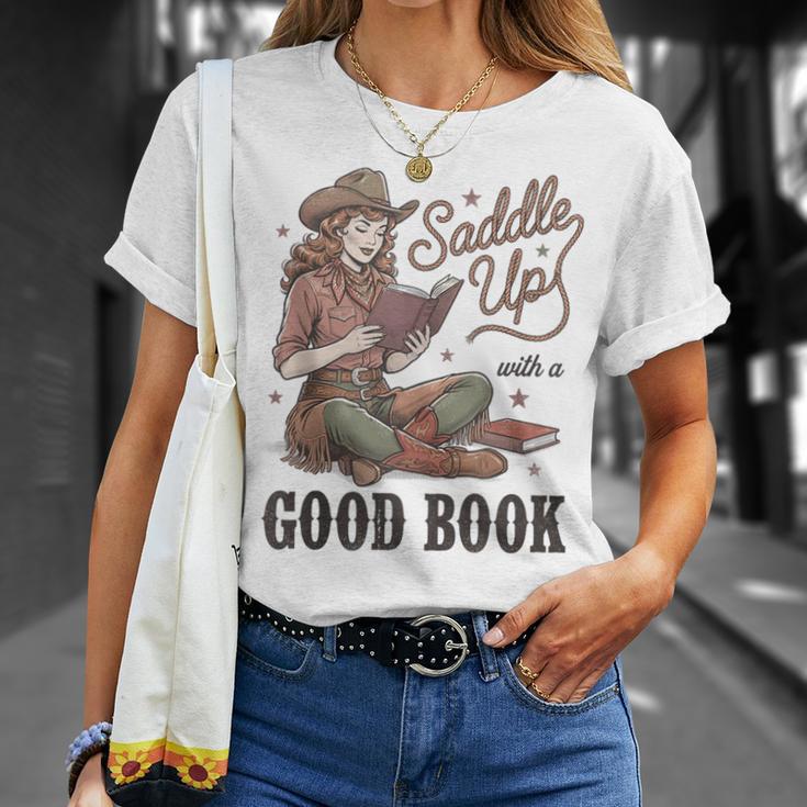 Saddle Up With A Good Book Western Reading T-Shirt Gifts for Her