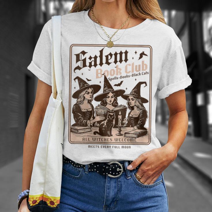Salem Book Club Bookish Halloween Retro Salem Witch Book T-Shirt Gifts for Her