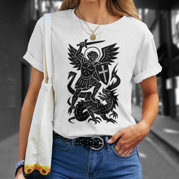 San Jorge Y El Dragón -Anto Católico Ortodoxo Camiseta unisex Regalos para ella