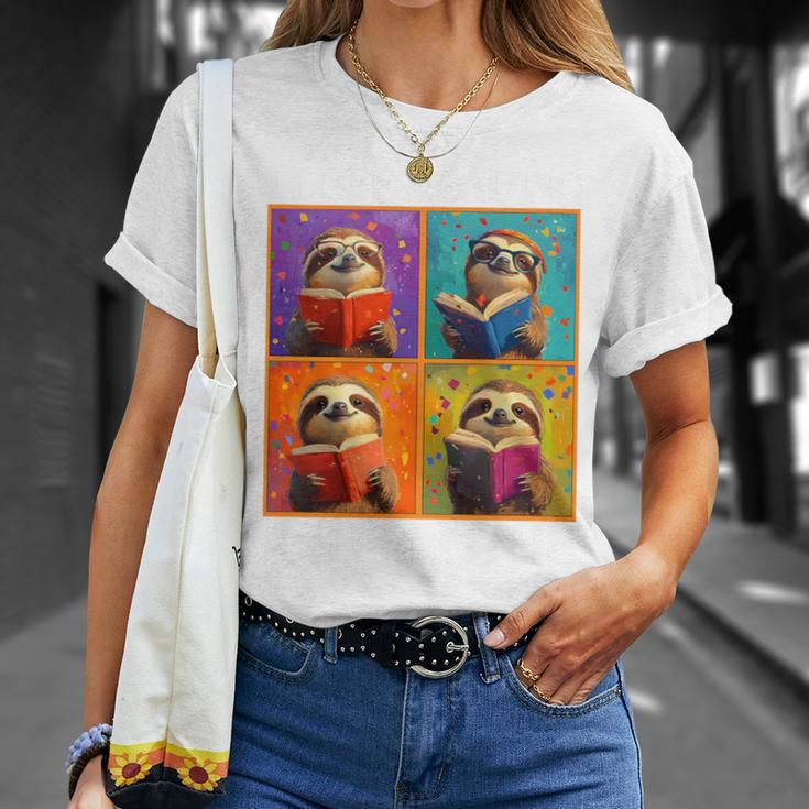 Sloth Love Reading And Sloths Child Book Lover Premium Tri-Blend T-Shirt Gifts for Her