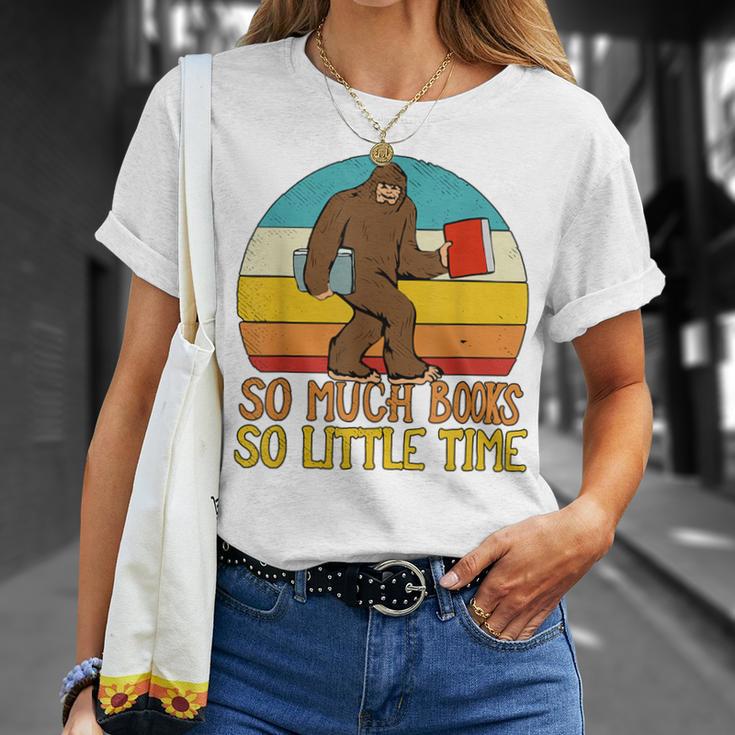 So Much Books So Little Time Reading Books Lover Bigfoot T-Shirt Gifts for Her So Much Books So Little Time Reading Books Lover Bigfoot T-Shirt Gifts for Her