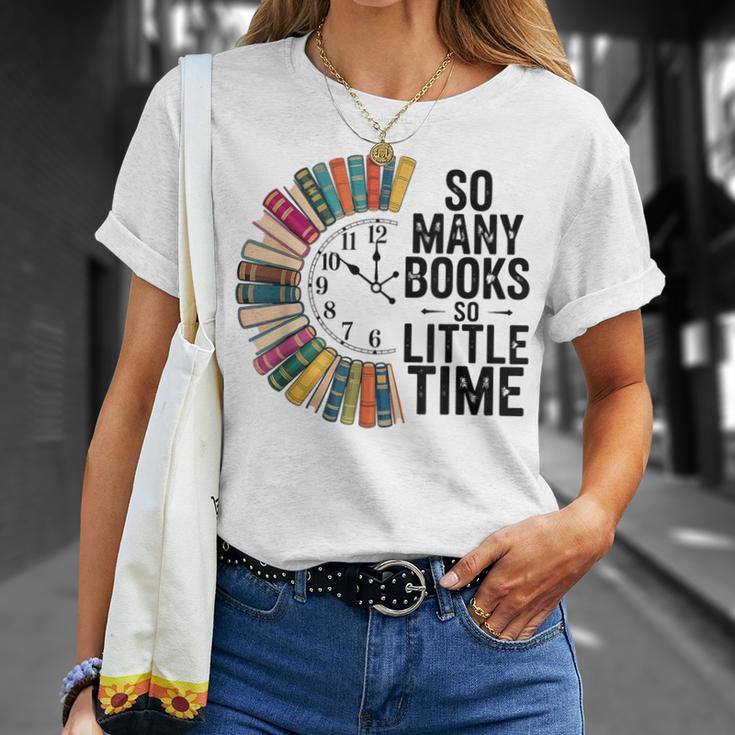 So Many Books Little Time Retro Bookish Book Lover T-Shirt Gifts for Her