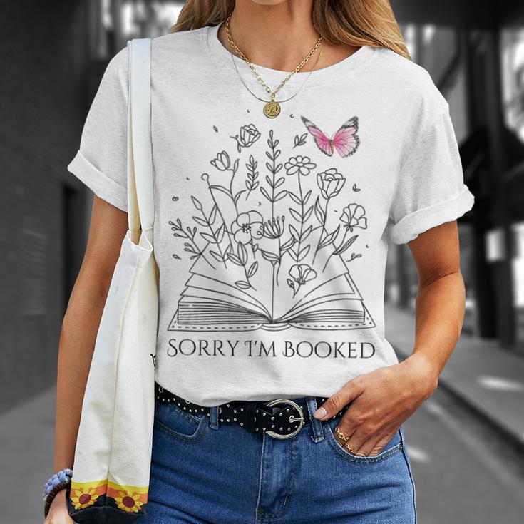 Sorry I'm Booked Book Lover Teachers Librarians T-Shirt Gifts for Her
