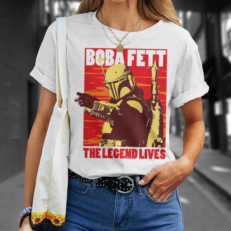 Star Wars The Book Of Boba Fett The Legend Lives Poster V-2 T-Shirt Gifts for Her