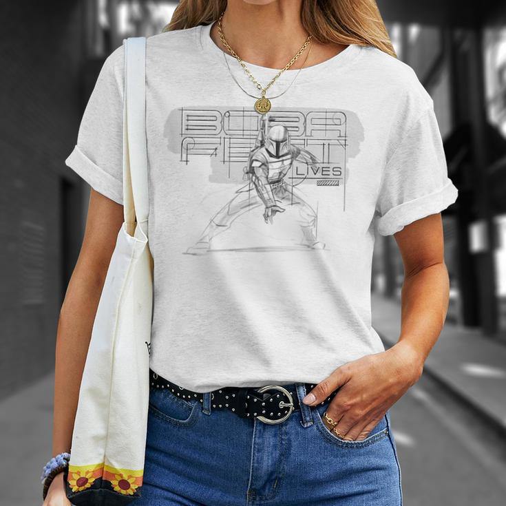 Star Wars The Book Of Boba Fett Lives Sketch T-Shirt Gifts for Her