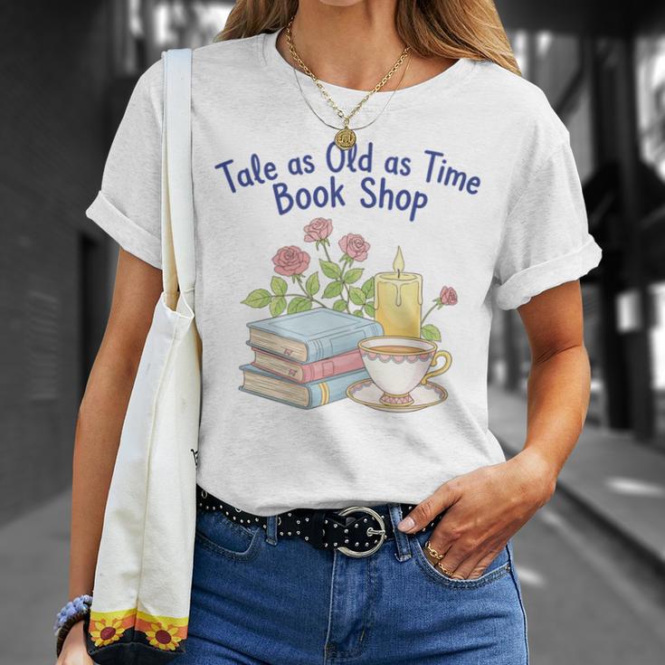 Tale As Old As Time Floral Bookshop Romantic T-Shirt Gifts for Her