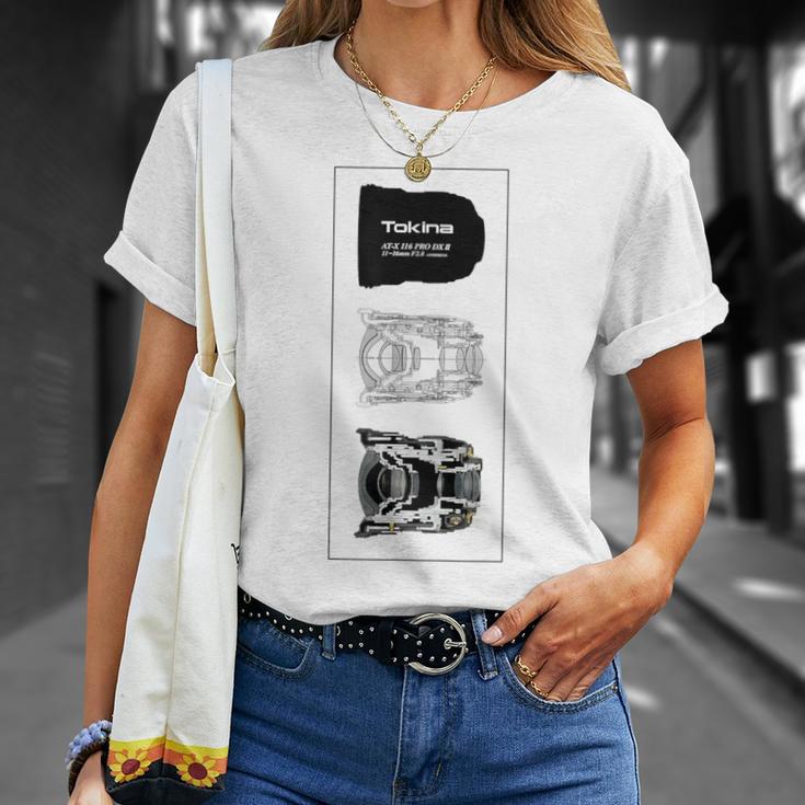 Tokina At-X116 Pro Dx Ii 断面図【前面デザイン】 Tシャツ 彼女への贈り物