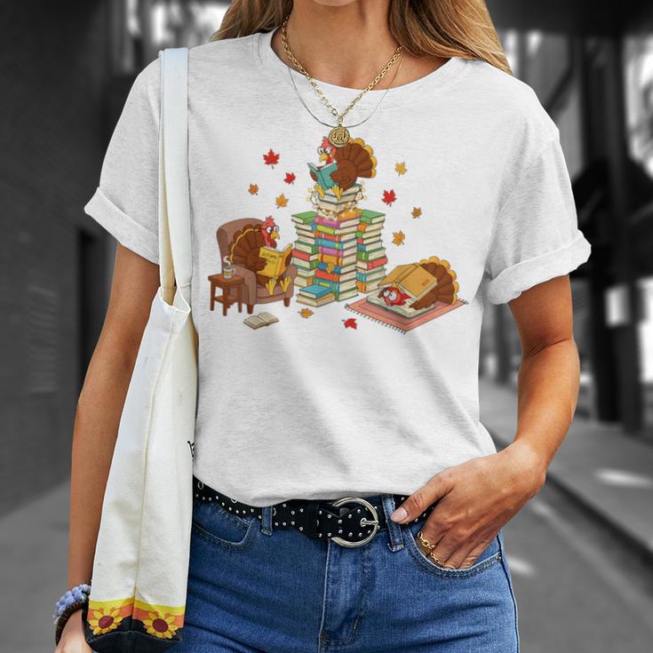 Turkey Reading Books Fall Librarian Book Lover Teacher Kids T-Shirt Gifts for Her Turkey Reading Books Fall Librarian Book Lover Teacher Kids T-Shirt Gifts for Her