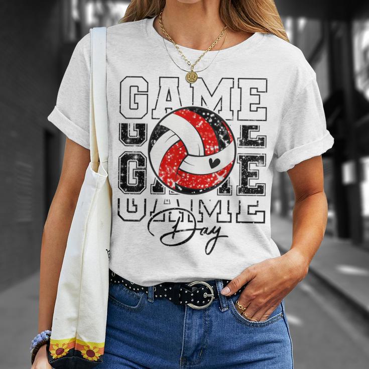 Volleyball Game Day Girls Volleyball Mom Red & Black T-Shirt Gifts for Her Volleyball Game Day Girls Volleyball Mom Red & Black T-Shirt Gifts for Her