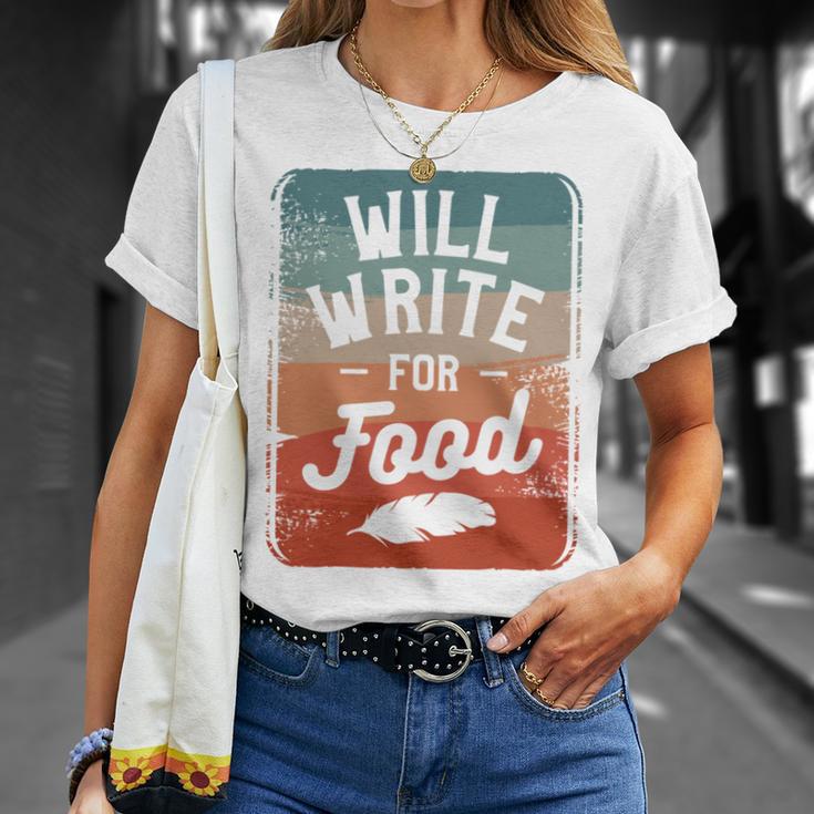Will Write For Food Author Book Writer T-Shirt Gifts for Her Will Write For Food Author Book Writer T-Shirt Gifts for Her