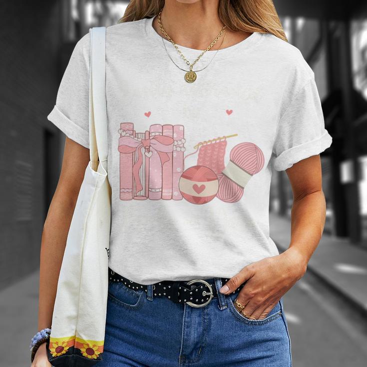 Yarn Quote Easily Distracted By Books And Yarn Reader Premium Tri-Blend T-Shirt Gifts for Her