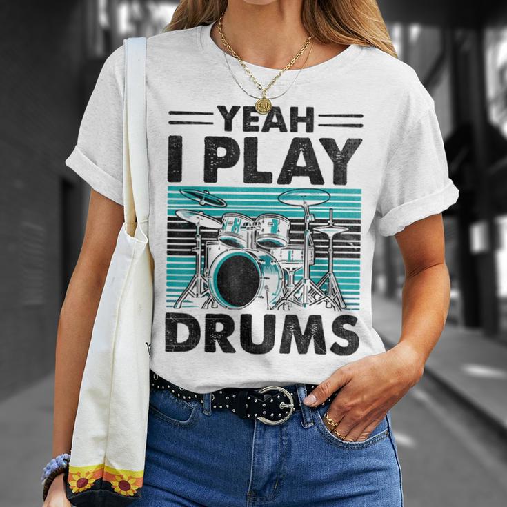 Yeah I Play Drums Drummer Play Drumming Tシャツ 彼女への贈り物