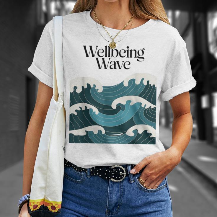 ウェルビーイングウェーブ オーシャンデザイン 健康 Tシャツ 彼女への贈り物