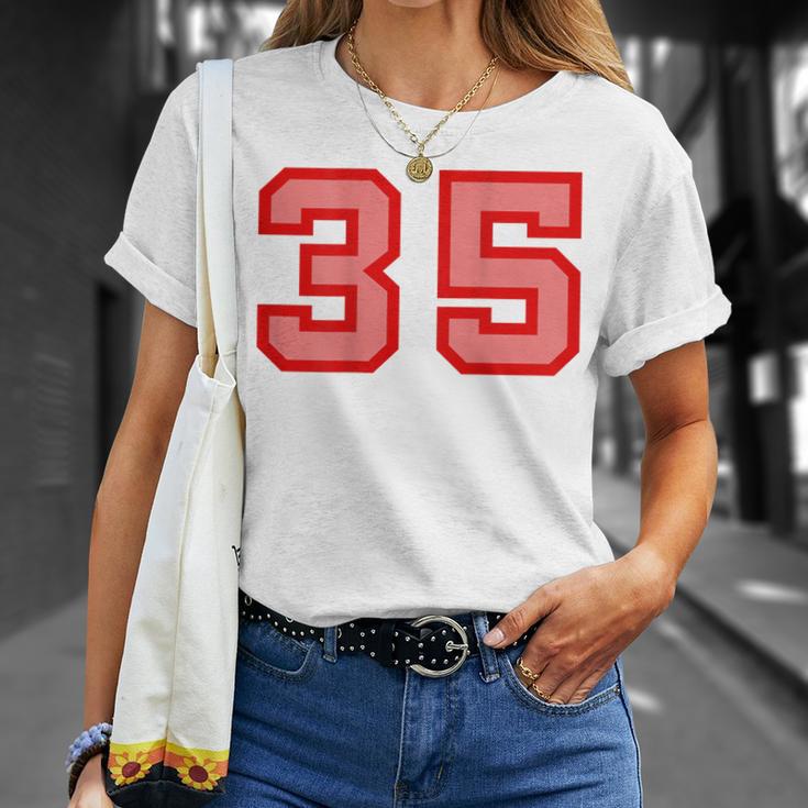クールなレトロなレタリングジャージバックナンバー35 Thirtyfive Tシャツ 彼女への贈り物