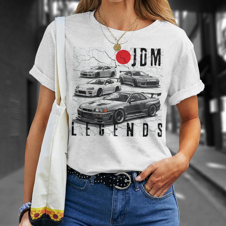 バックプリント ディストレス Jdm レジェンド レースカー 日本国旗 ギフト Tシャツ 彼女への贈り物