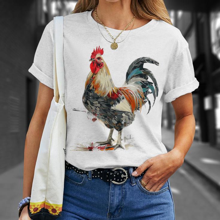ニワトリ 動物 カラフル 動物園 絵画 イラスト ニワトリ Tシャツ 彼女への贈り物
