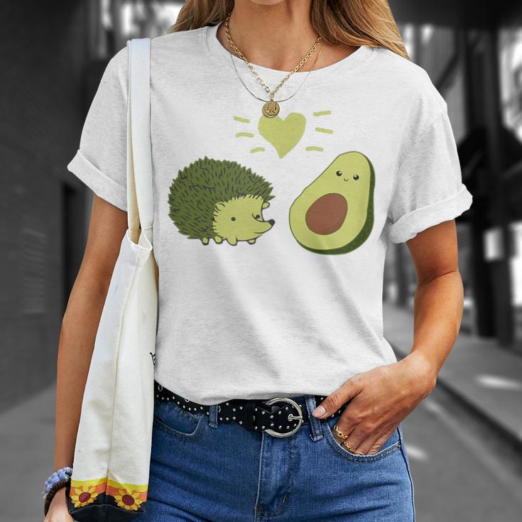 ハリネズミ アボカド ラブ Tシャツ 彼女への贈り物