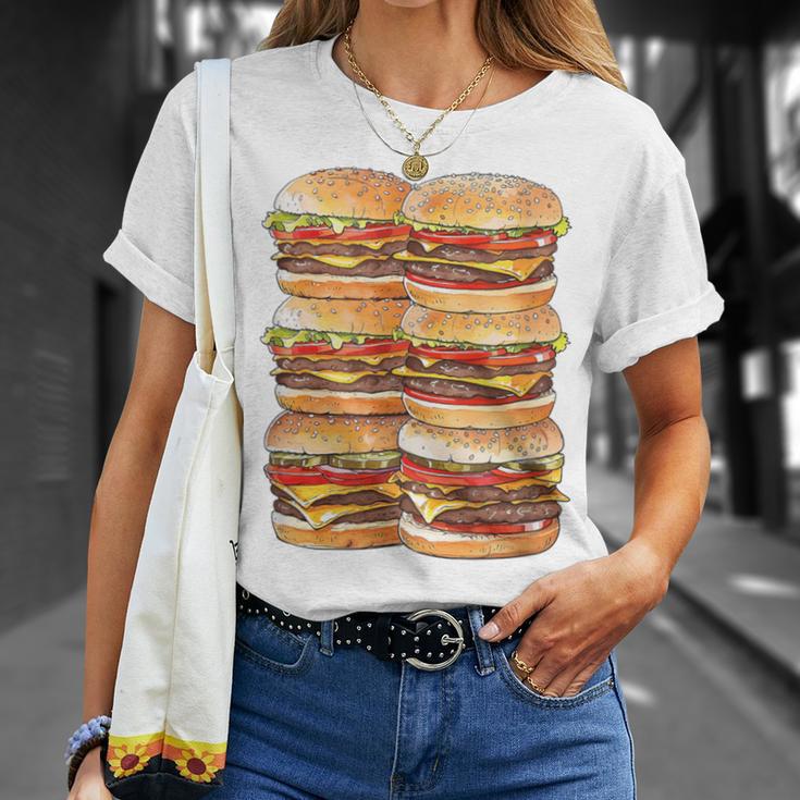 ハンバーガーデイパック ハンバーガー 6パック 腹筋 フェイク腹筋ジム Tシャツ 彼女への贈り物