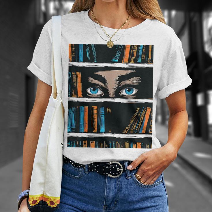 ブックガールアートアイズグラフィック Tシャツ 彼女への贈り物