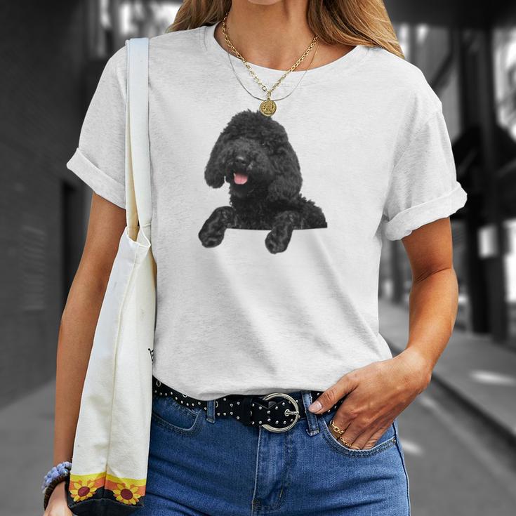 ブラックラブラドゥードル ポケット入り ラブラドゥードル犬愛好家 長袖tシャツ Tシャツ 彼女への贈り物