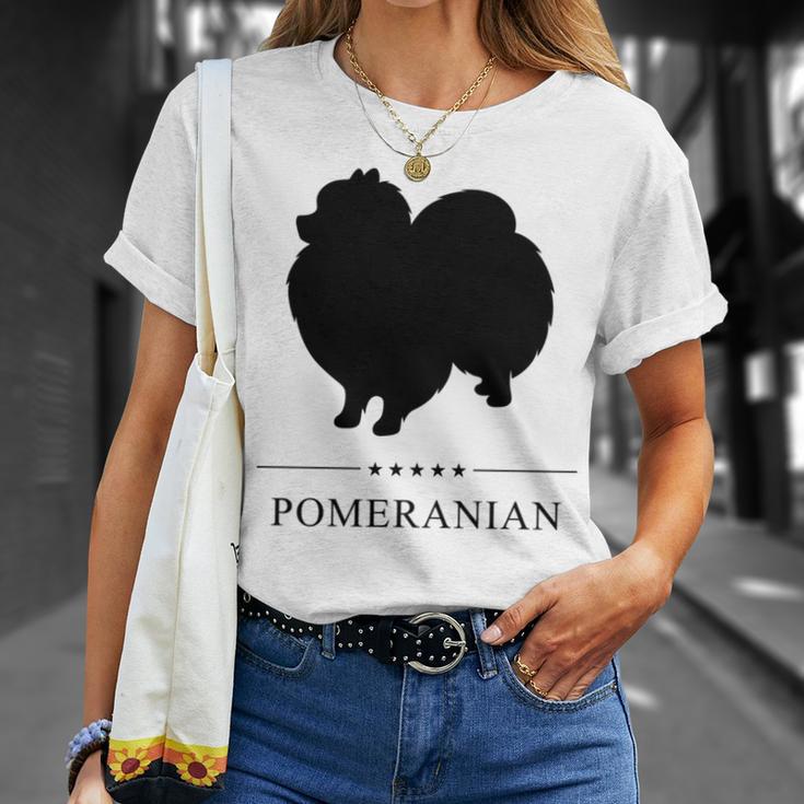 ポメラニアンブラックシルエット 長袖tシャツ Tシャツ 彼女への贈り物