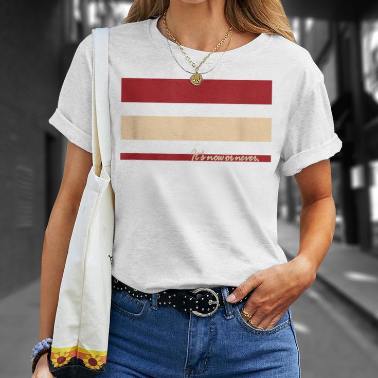 メッセージ付 やるなら今 三本線 Tシャツ 彼女への贈り物