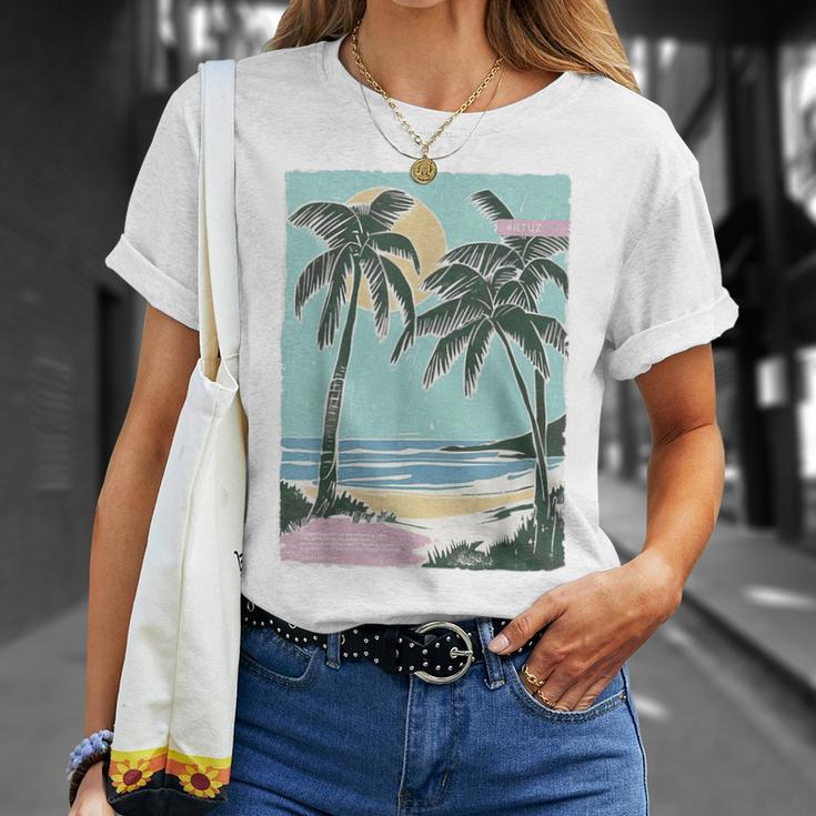 ヤシの木 ヤシの木 ビーチ 海 太陽 休暇 休暇 夏 Tシャツ 彼女への贈り物