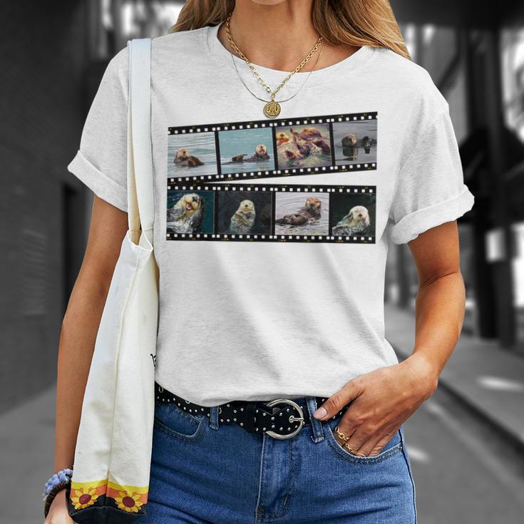 ラッコ フィルムストリップ 写真 フォト コラージュ Tシャツ 彼女への贈り物