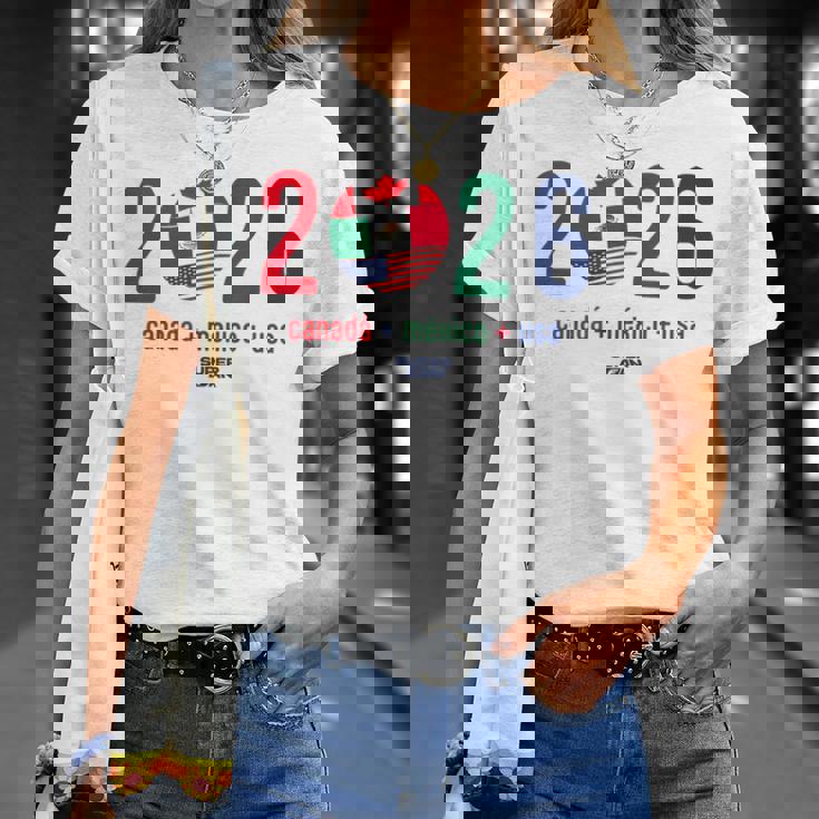 ワールドカップ2026開催国サッカーデザイン Tシャツ 彼女への贈り物