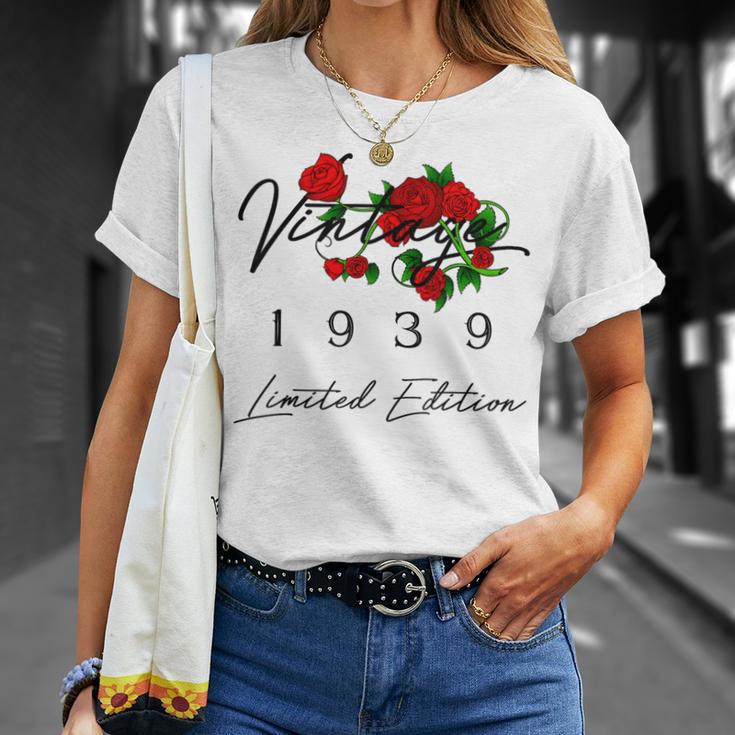 ヴィンテージ 87歳の誕生日 デコレーション ヴィンテージ 1939 87歳 Tシャツ 彼女への贈り物