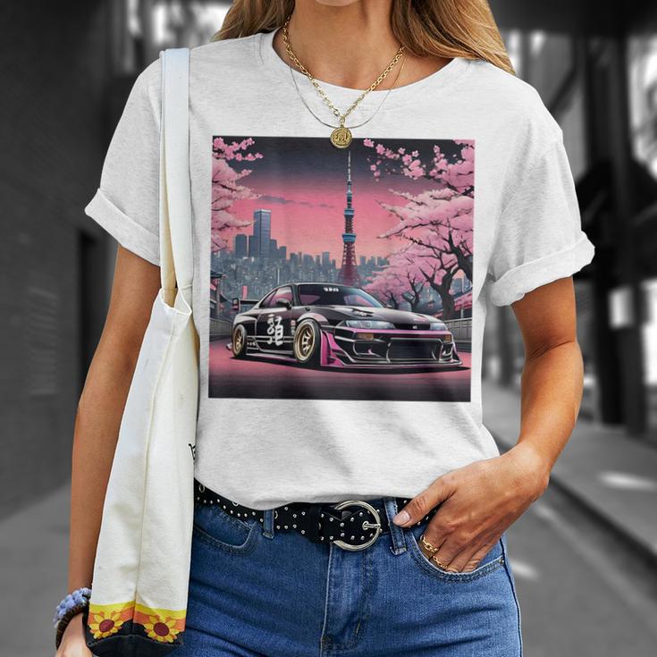 ヴィンテージ Jdm 日本伝説 ドリフト レースカー 東京 背面 Tシャツ 彼女への贈り物