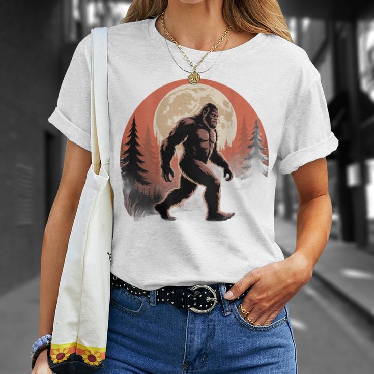 バックプリント ヴィンテージ レトロ ビッグフット 月 ビッグフット Tシャツ 彼女への贈り物