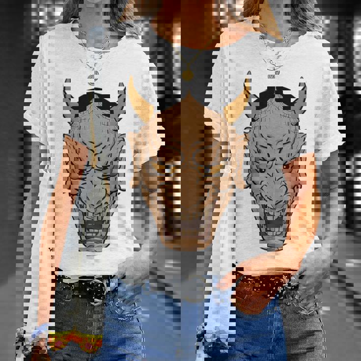 ヴィンテージの般若能面、浮世絵スタイル Tシャツ 彼女への贈り物