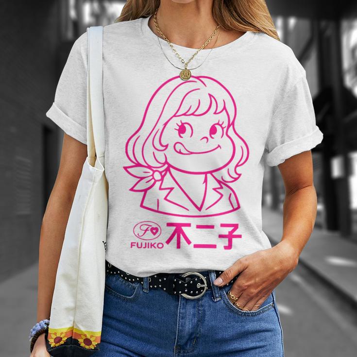不二子 ペコちゃん風 レトロガール Fujiko アニメ パロディ メンズ レディース Tシャツ 彼女への贈り物