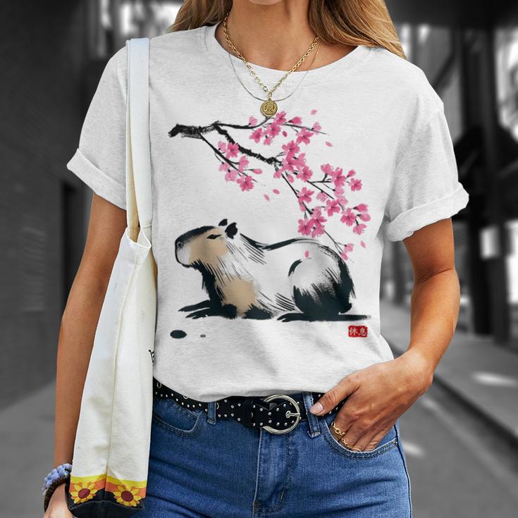日本のカピバラ・桜美的カピバラ Tシャツ 彼女への贈り物