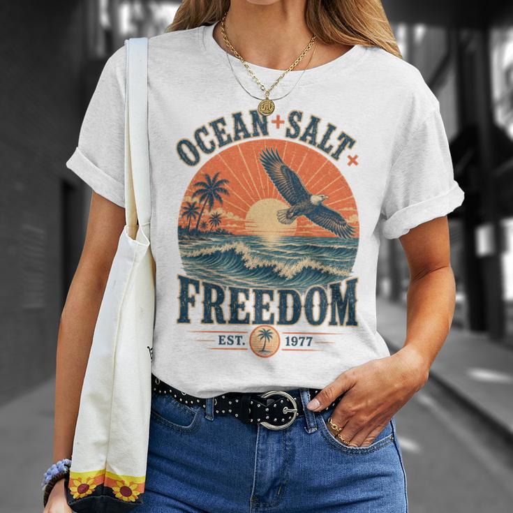 海 塩 自由 沿岸 愛国的 ワシ レトロ 夕日 長袖tシャツ Tシャツ 彼女への贈り物