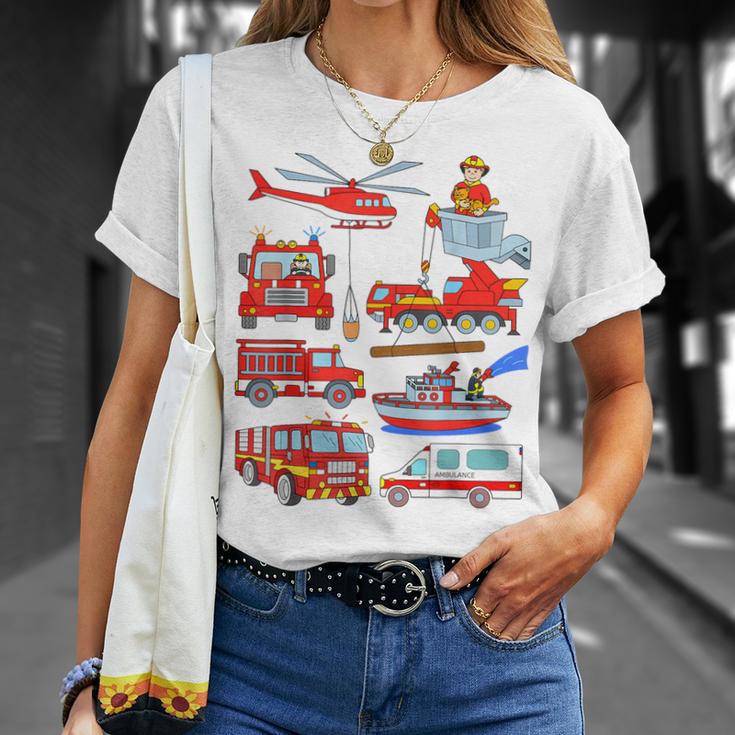 消防車 消防士 消防士 消防車 消防車 男の子 Tシャツ 彼女への贈り物
