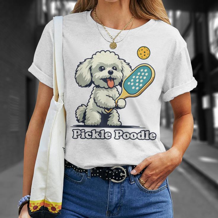 犬 遊び ピックルボール マルチーズ プードル 面白い ピクルスプードル Tシャツ 彼女への贈り物
