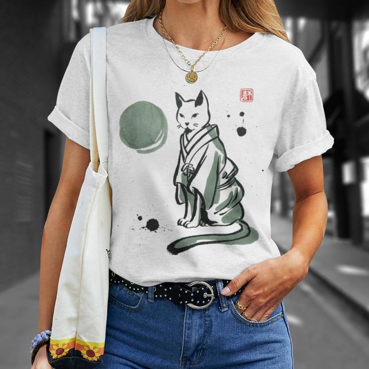 猫 和 着物 日本 伝統 ママ パパ キッズ Tシャツ 彼女への贈り物