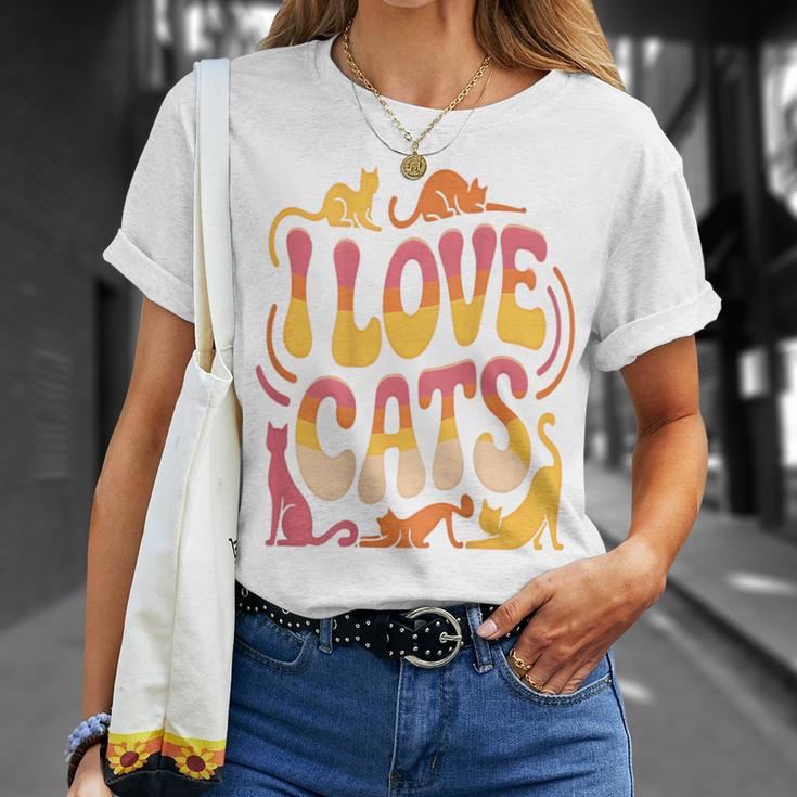 バックプリント 猫好き 引用 おもしろ猫 ミーム I Love Cats Tシャツ 彼女への贈り物